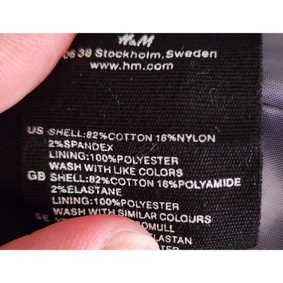 H&M Blazer Womens Size 8 Gray Pinstripe Single Breasted - Picture 4 of 9